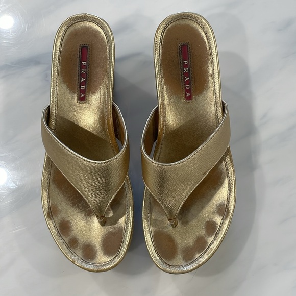 PRADA ESPADRILLE WEDGE SLIDES - Picture 2 of 8